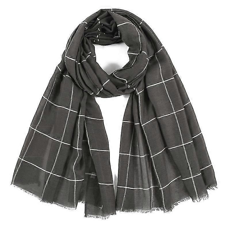 Women Scarf Winter Plaid Pattern Shawl Multi Functional Cold-proof Supplies