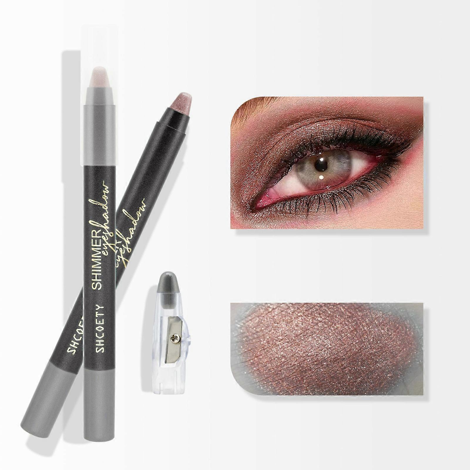 10 Color Pearl Eyeshadow Pen Non-halos Dyes Belt Sharpener Eyeliner Pen Lying Silkworm Pen