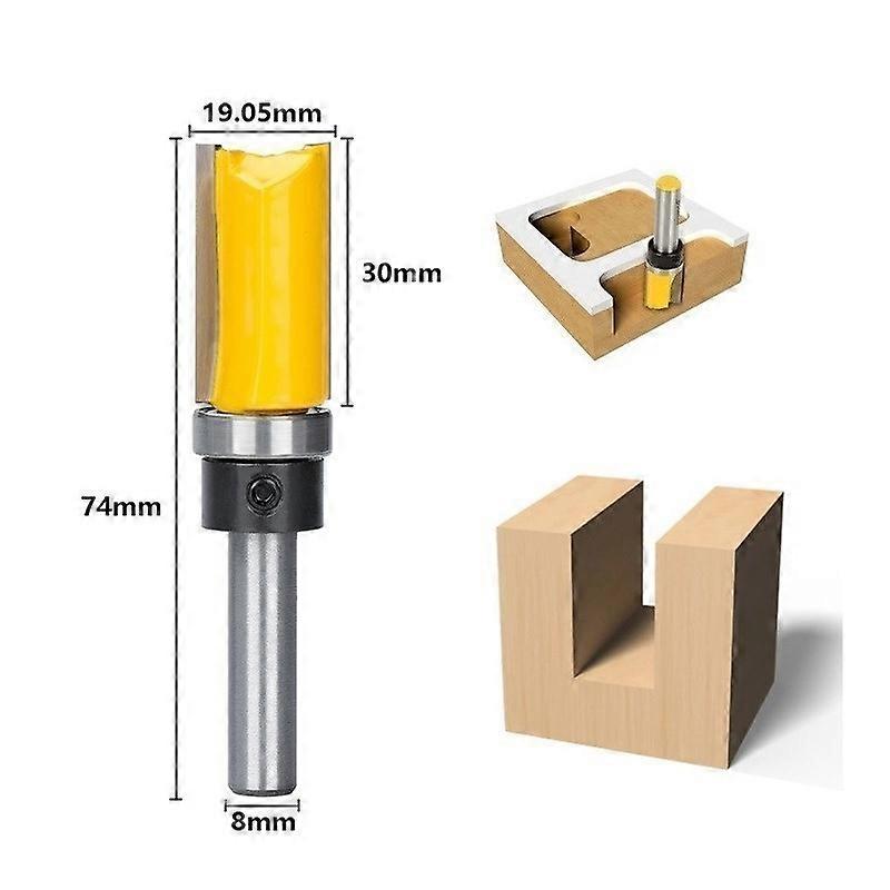 XCAN Wood Milling Cutter 8mm Shank Flush Trim Router Bit Pattern Bit Template Straight Mill with Bea