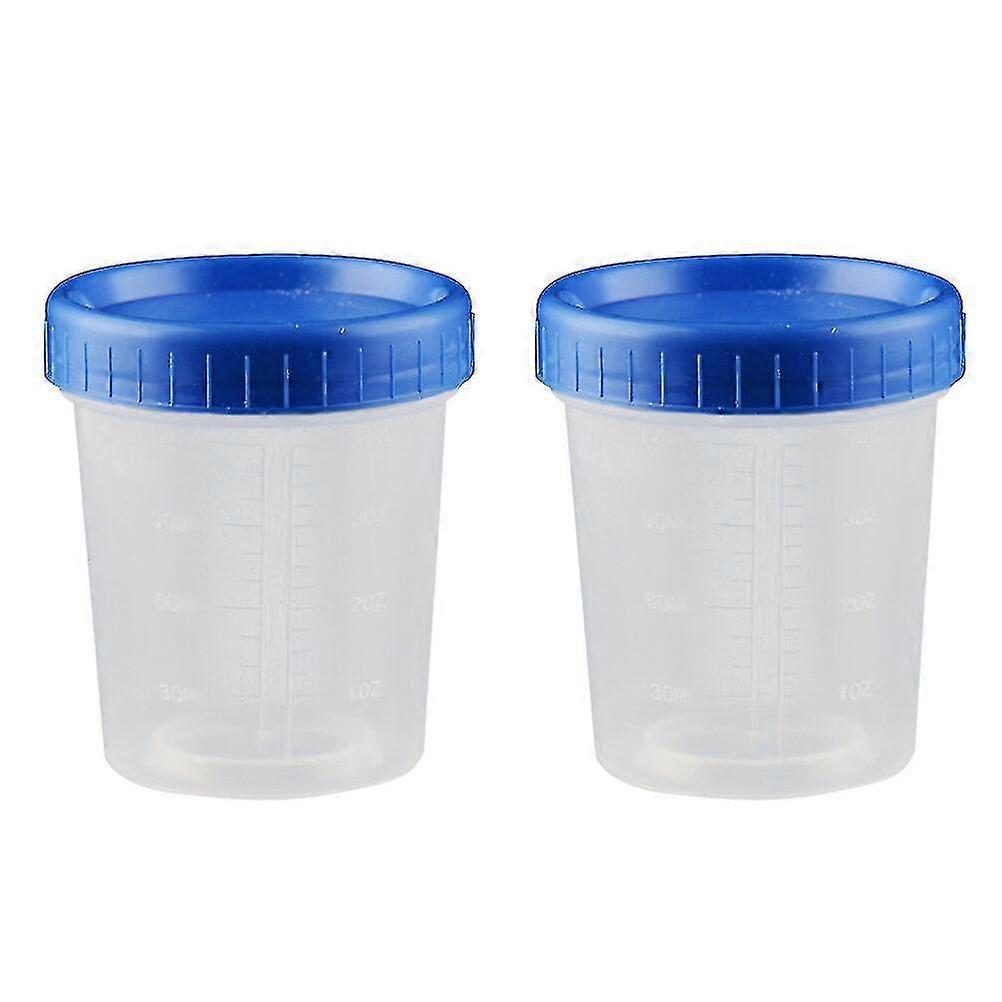 25pcs 120ml Disposable Plastic Measuring Cups With Lid Transparent Specimen Cup