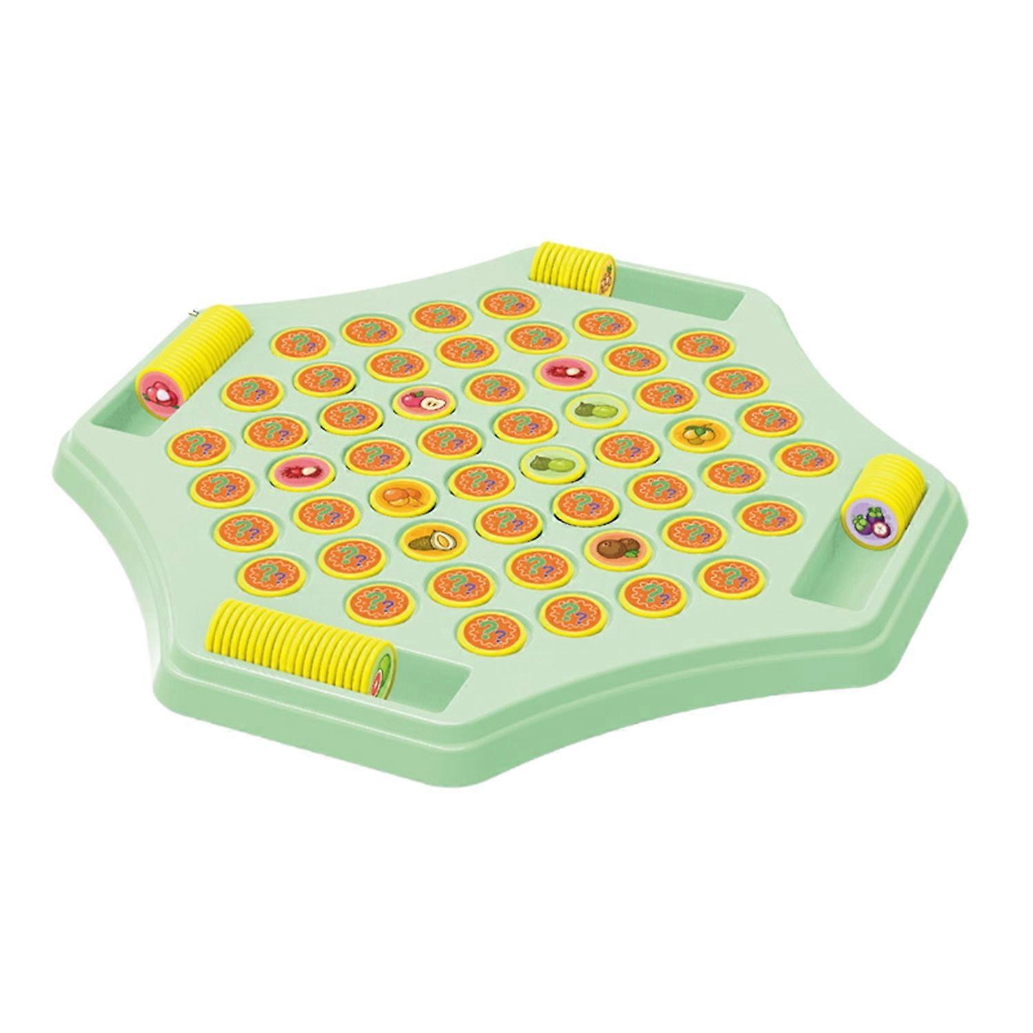 Kids Memory Flip Chess Game 2 to 4 Players Animal Fruit Chess Matching Board Game Focus Training