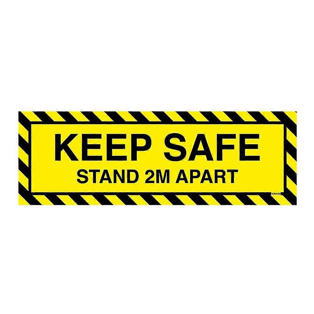 5pcs Keep Safe Stand 2m Apart Stickers Art Decals For Bus Station Social Distancing Parking Office Distance Marker