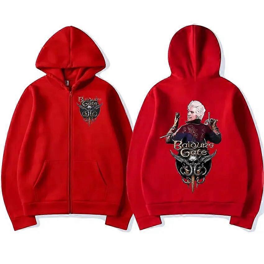 Astarion Print Pullover Zip Up Hoodie Men Women Loose Pullover Zipper Sweatshirt Harajuku Retro Oversized Hoody Coats Streetwear