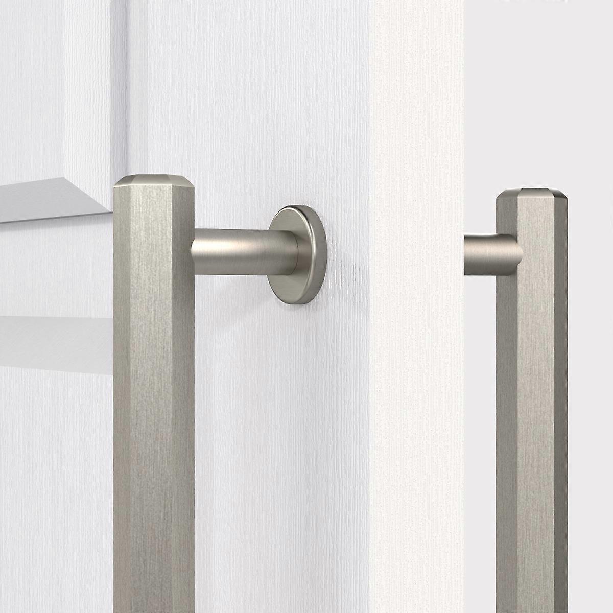 Brass Double Sided Hexagonal Cabinet Handles in Silver