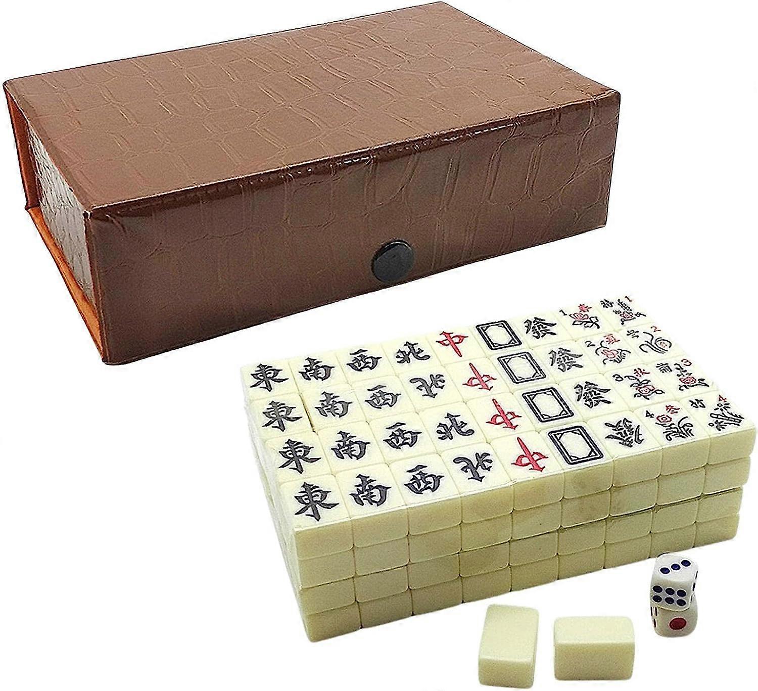 144 Tiles Chinese Mahjong Game Travel Mahjong Set Mahjong Board Game with Box