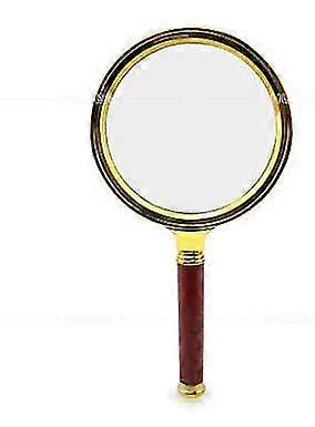10x Handheld Magnifier Antique Mahogany Handle Magnifier Reading Magnifying Glass For Reading Book, Inspection
