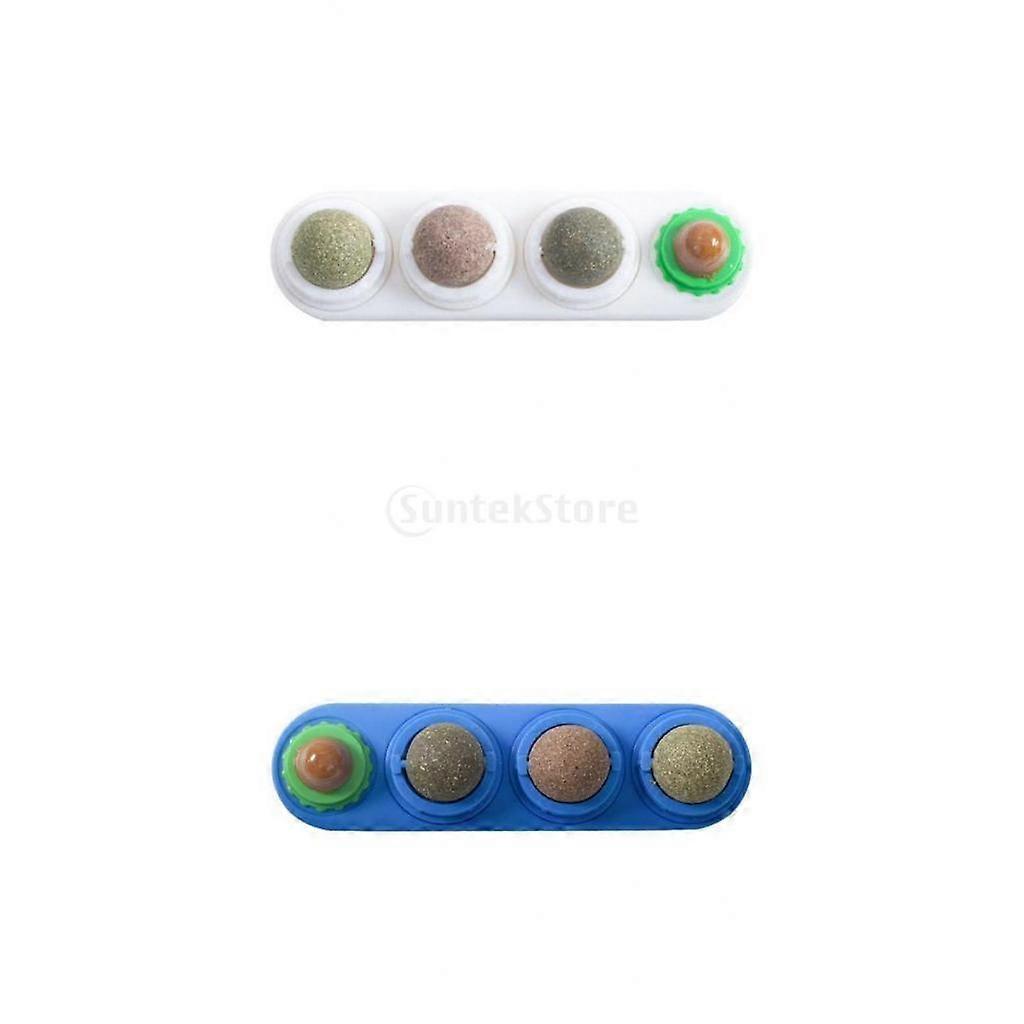 2Pieces Catnip Balls Edible Lick Safe Interactive Silvervine Teeth Grinding