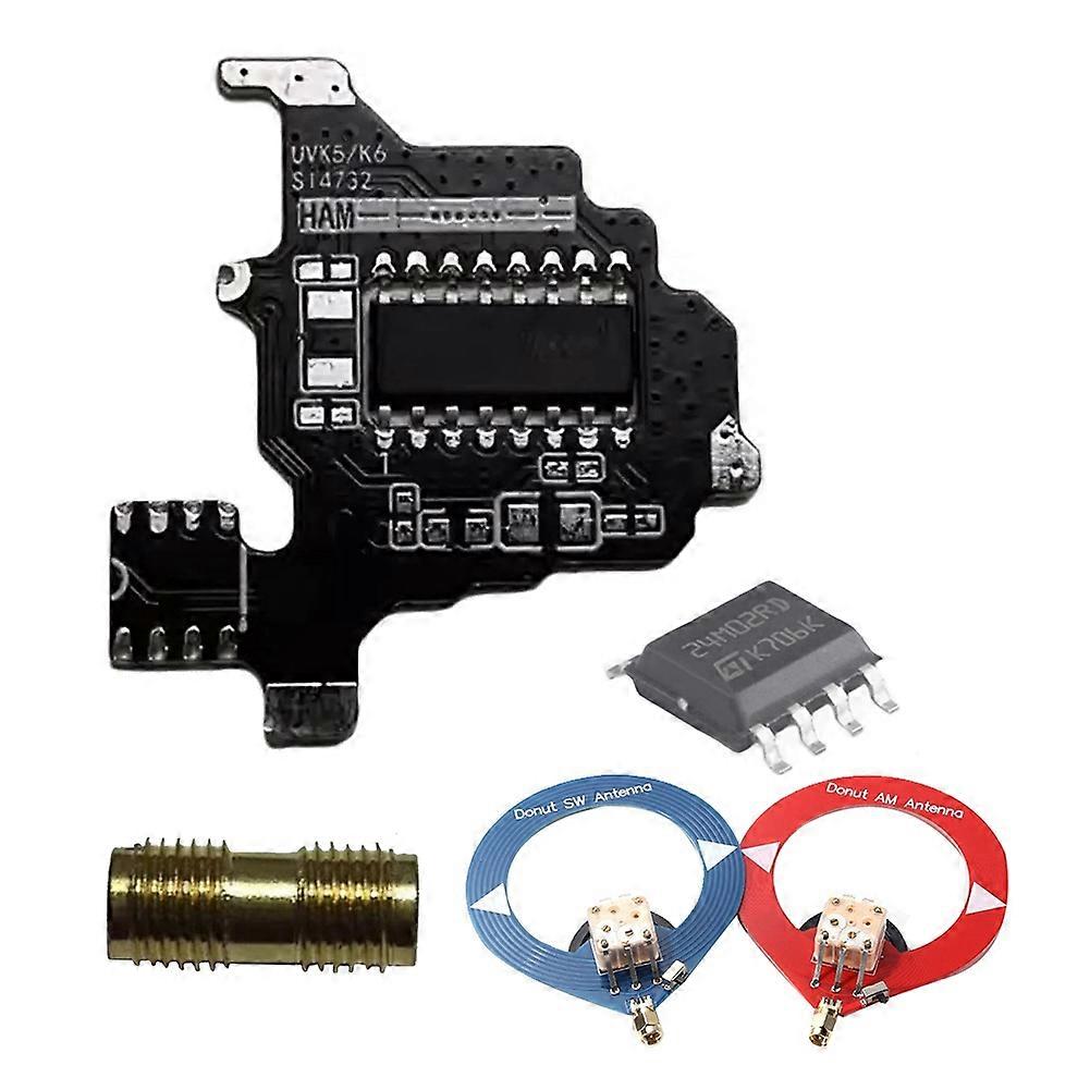 For K5/K6 SI4732 Module+2XDonut Antenna+Programming Cable Shortwave Radio Module Intercom Modification Module
