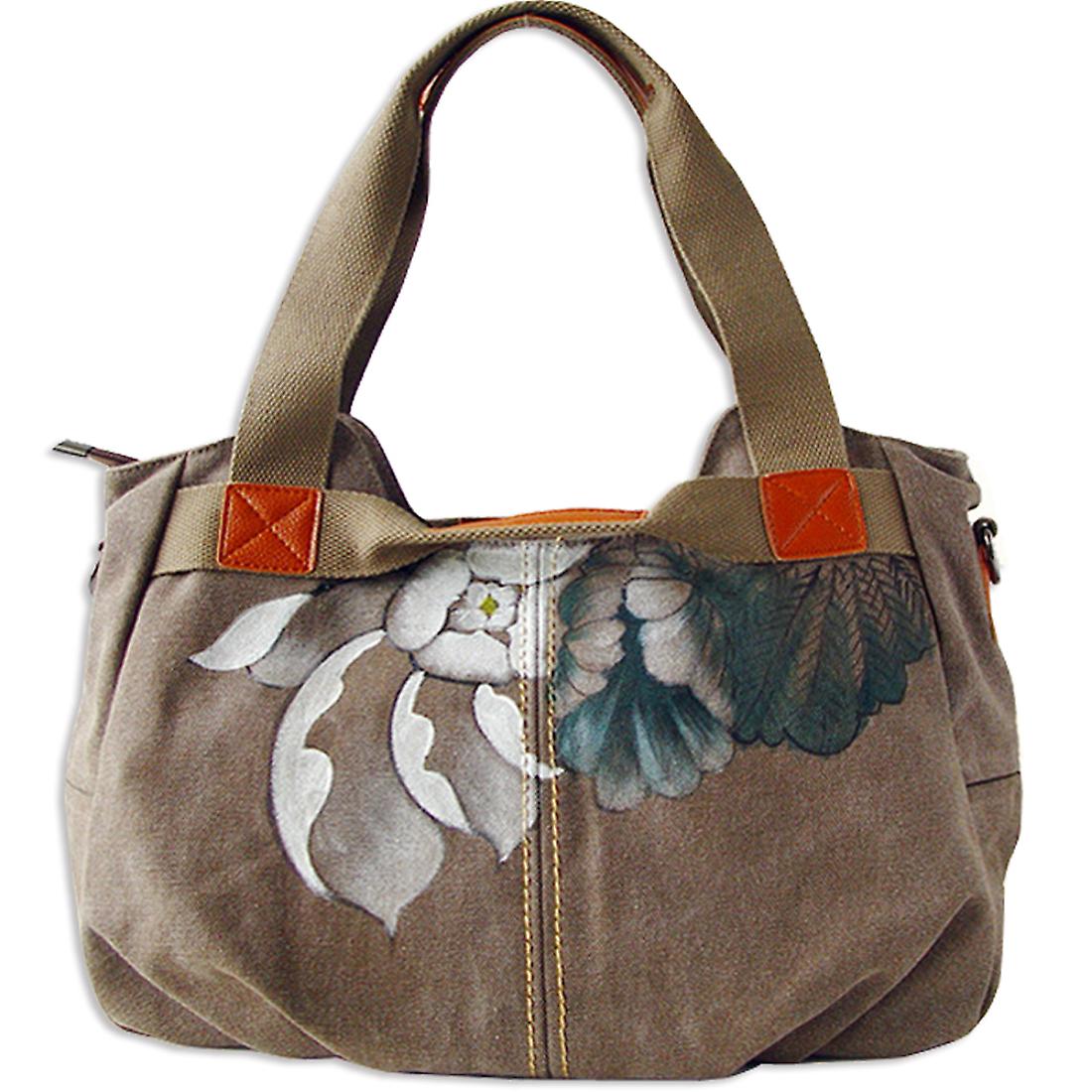 Hand Painted Flowers Messenger Bag