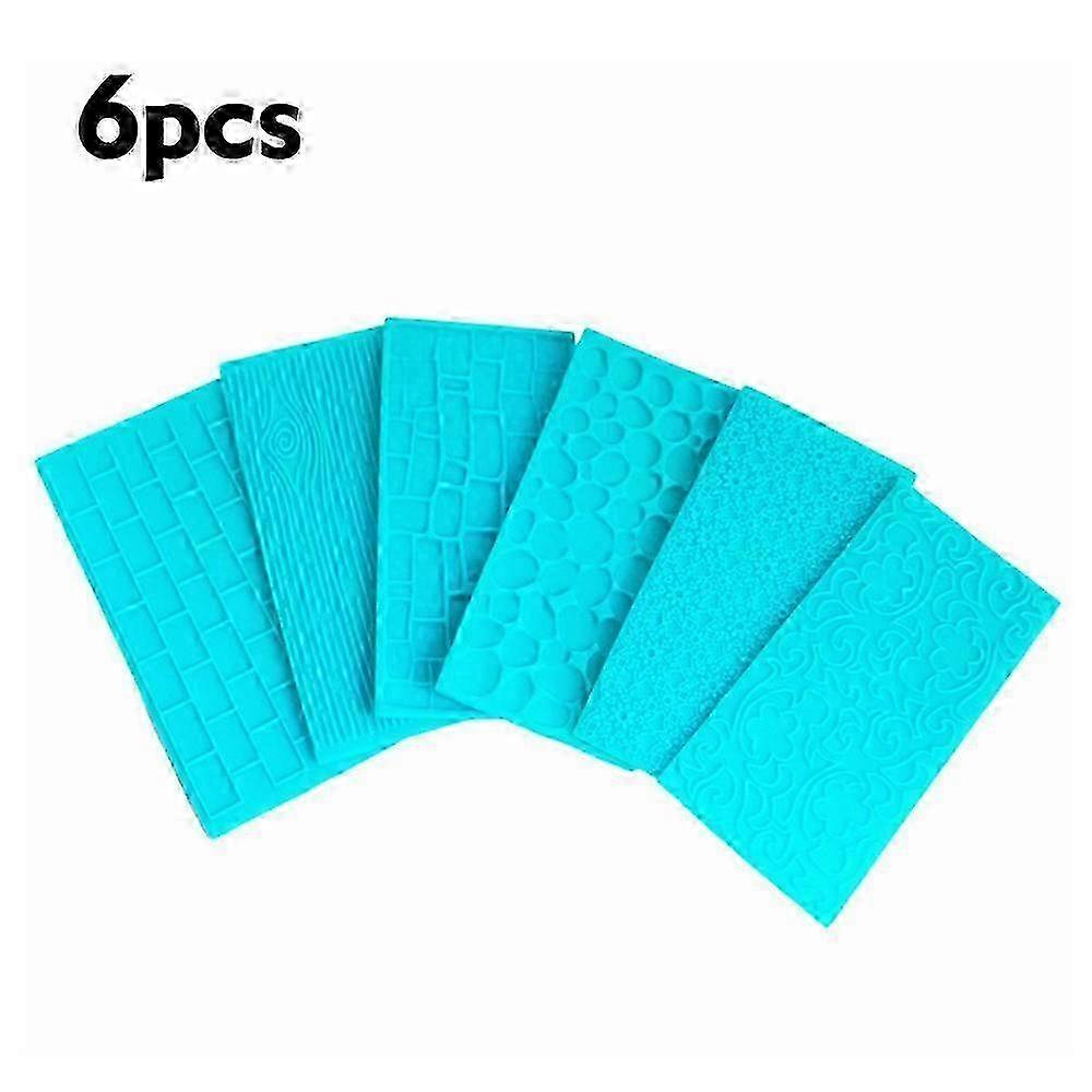 Fondant Impression Mat Set, 6pcs Silicone Mold Sugarcraft Wedding Cake Decor Toolssugar P