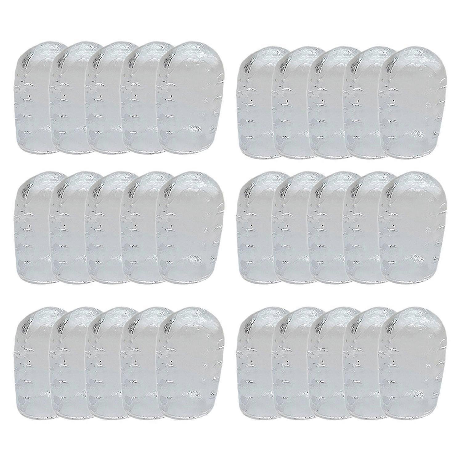 30Pcs Cushioning Decompression Toe Protector High Elastic Breathable Holes Clear Silicone Shockproof