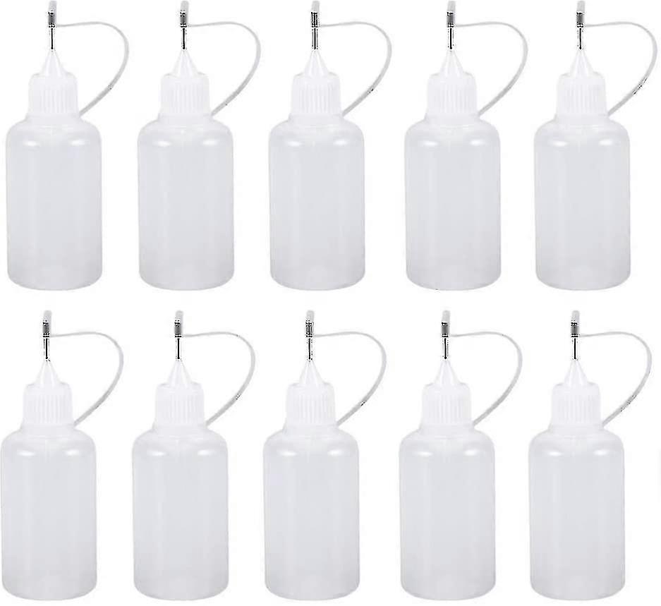 10 st plastflaskor med munstycken, precisionsapplikator, pressflaskor för limfärg, 20 ml
