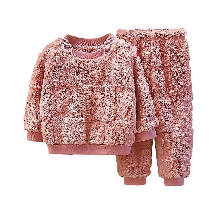 Baby Girl Kläder För födda Kläder Sets Höst Vinter Barn Plus Fleece Varm Tröja Toppar Byxor 2st Kostym 0-2 år gammalKIDS Outfit Sets
