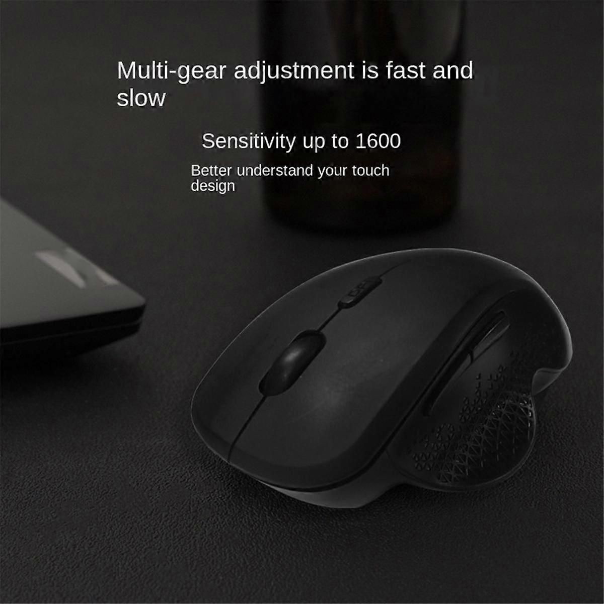Wireless Mouse Bluetooth for Computer Laptop Dual Mode Ergonomic Rechargeable Mouse Grey