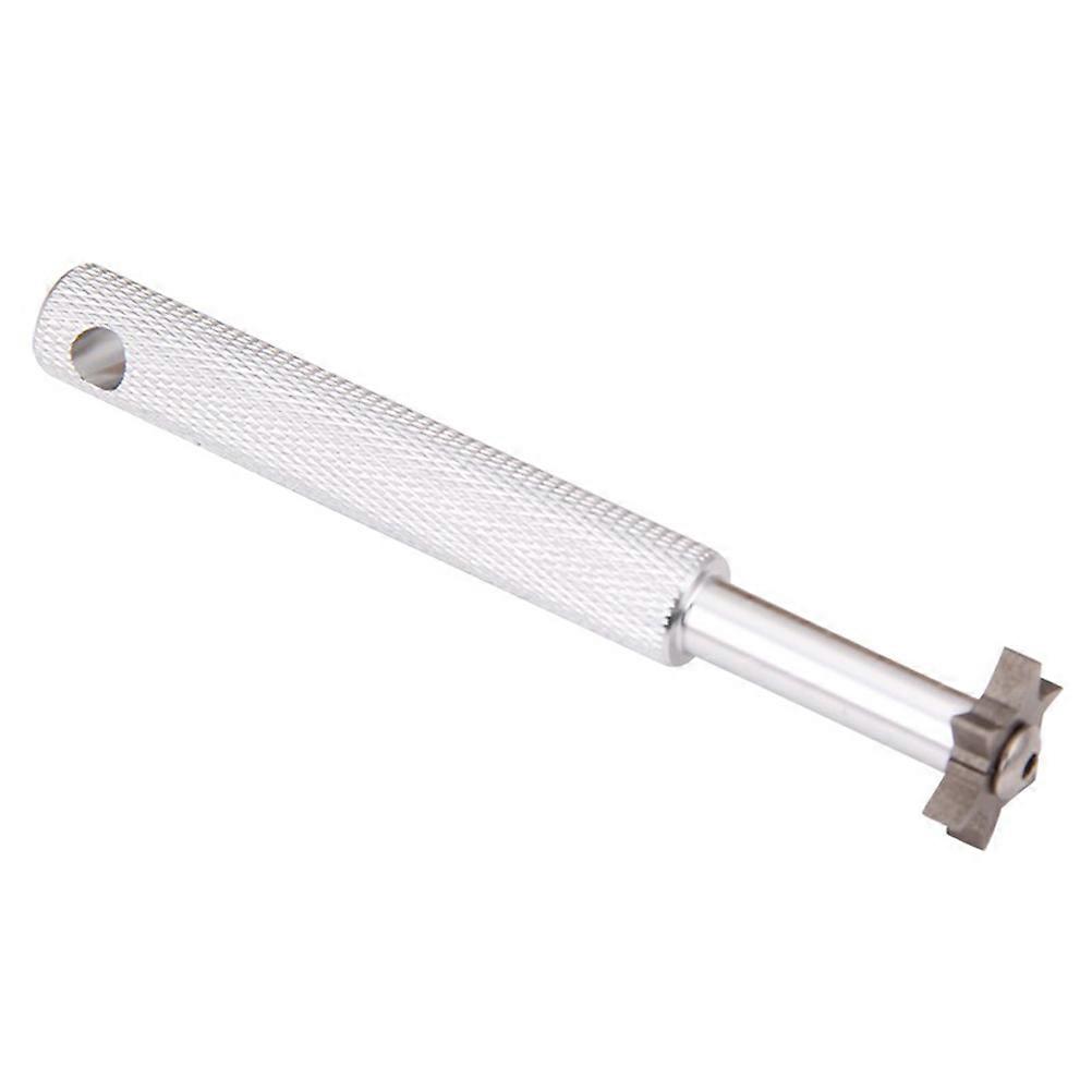 Club Groove Sharpener Tool with 6 Cutters for Optimal Backspin and Ball Control with Wedges and Utility Clubs (Silver White)