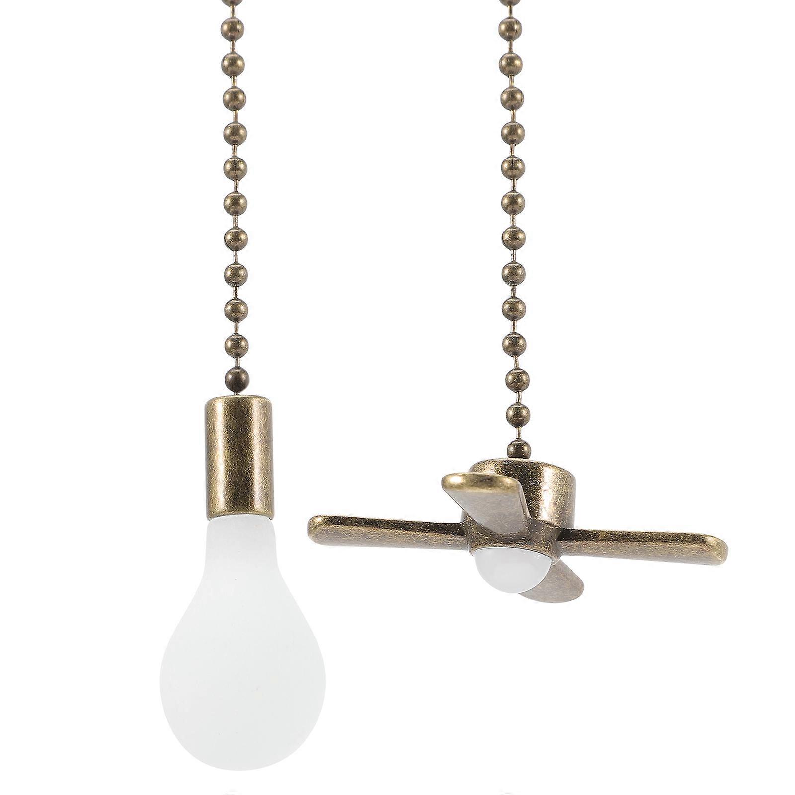 2 Pcs Ceiling Fan Pull Chain Extensions Fan Metal Chain Extenders Chain Pendants
