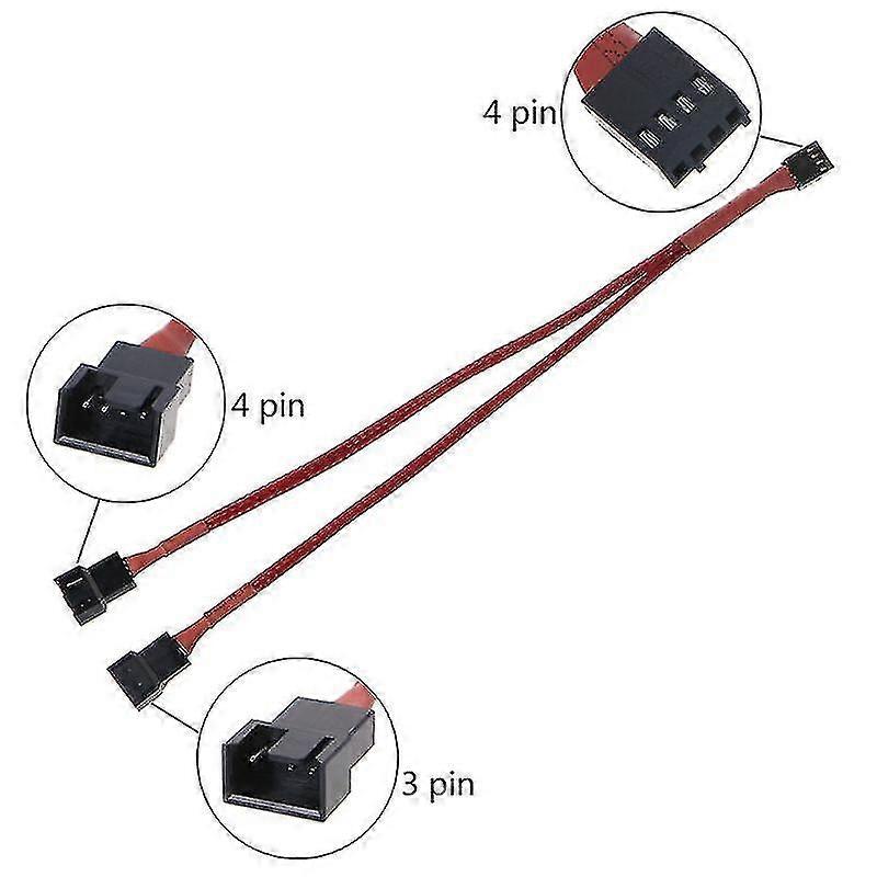 Pwm 4pin Fan Sleeved Extension Splitter Hub Cables,motherboard Cpu 4 Pin To 2 4 Way 4pin Cooler Or 3pin Case Fan Power