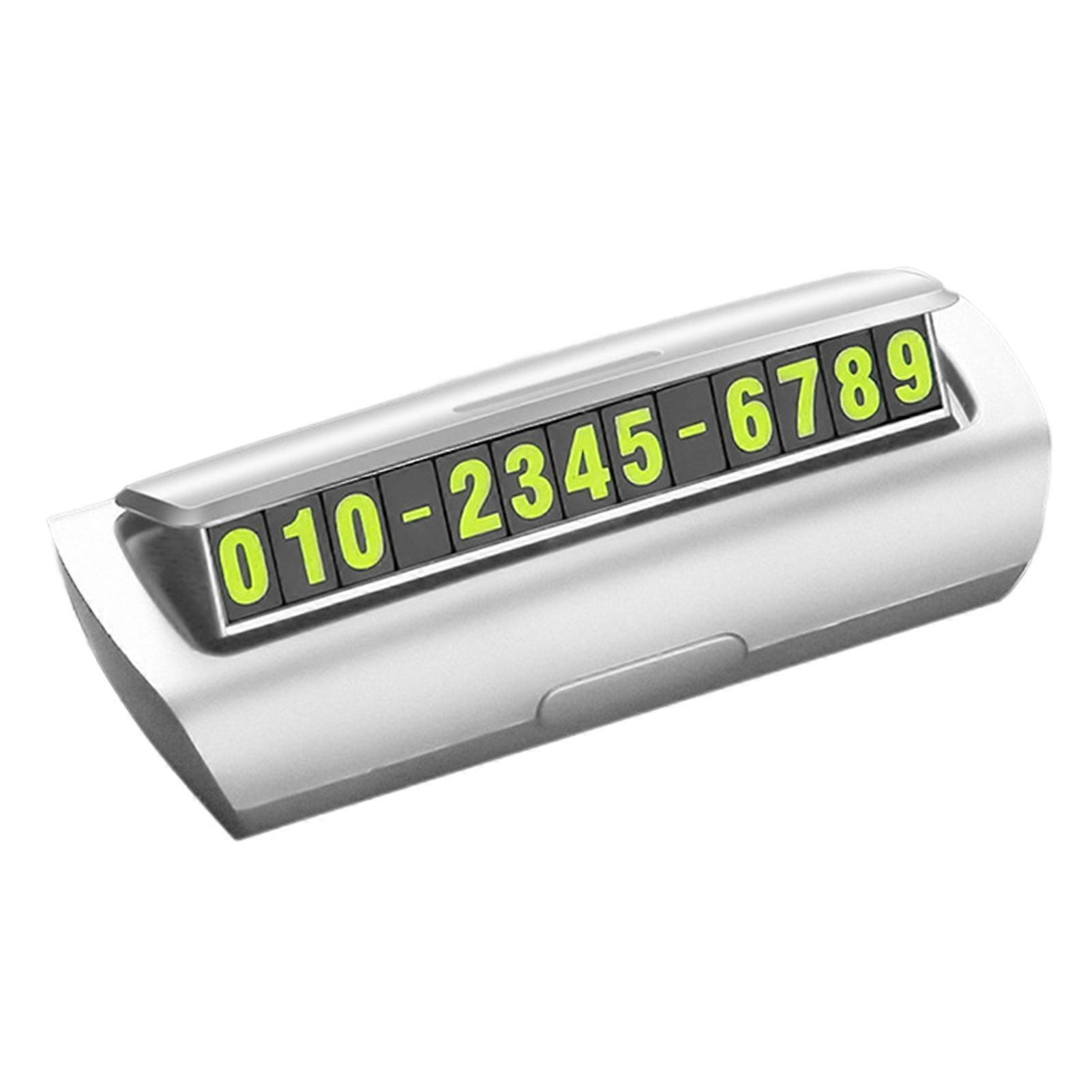 Parking Number Plate Glow-in-the-dark Removable Legible Phone Number Plate Card for Vehicle mengxi