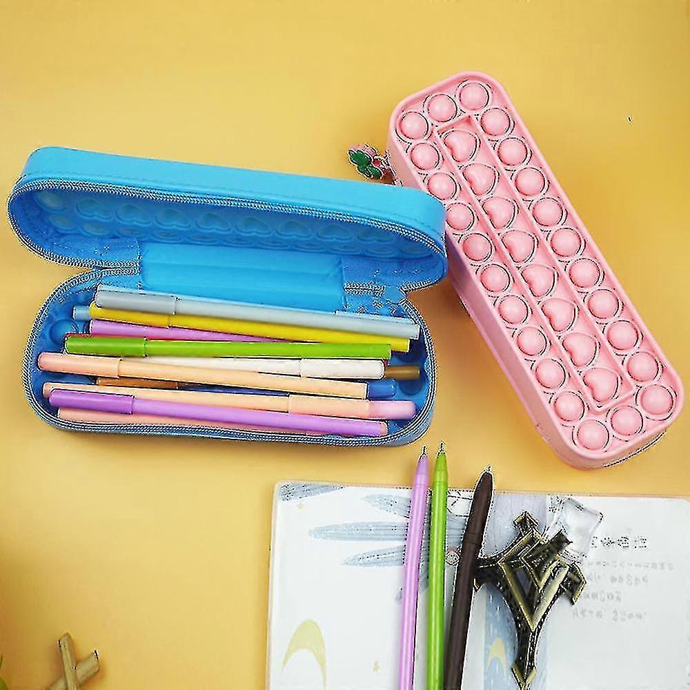 Rat Pioneer Bubble Silicone Solid Color Large-capacity School Supplies Storage Rectangular Stationery Box_y High Quality