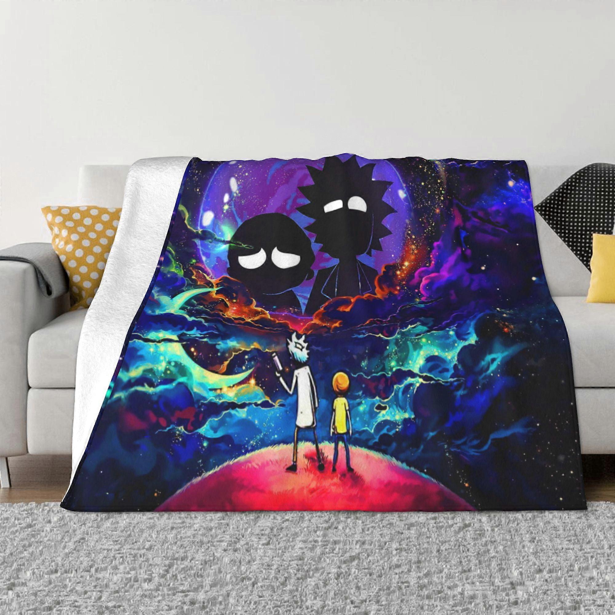 o1333 Rick and Morty Fleece Blanket Super Soft Cozy Throw Blanket, Lehká Fuzzy Pohodlná Flanelová deka xMT11006