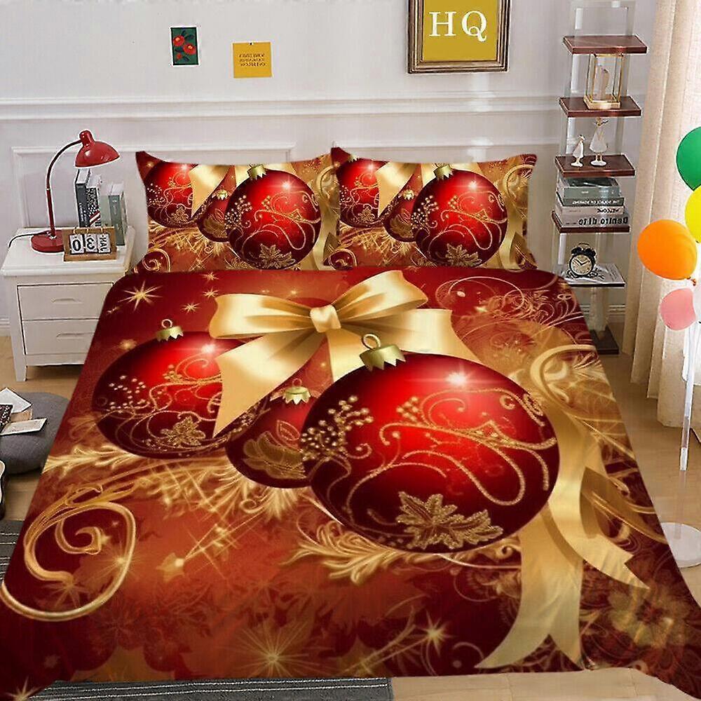 a293 Lençóis de Cama Presente de Natal Papai Noel Colcha de Edredom Conjunto de Capa de Edredom para Crianças Decoração de QuartoConjunto de Cama de 3 Peças (1 Capa de Edredom + 2 Fronhas) Tm293