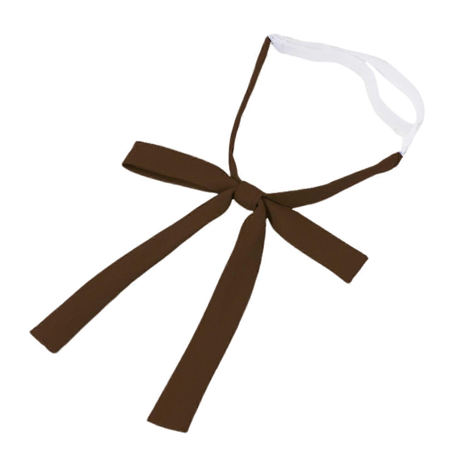 Elastic Band Neck Tie Adjustable Bowknot Thin Strip Design Solid Color Bow Tie Adjustable Tightness