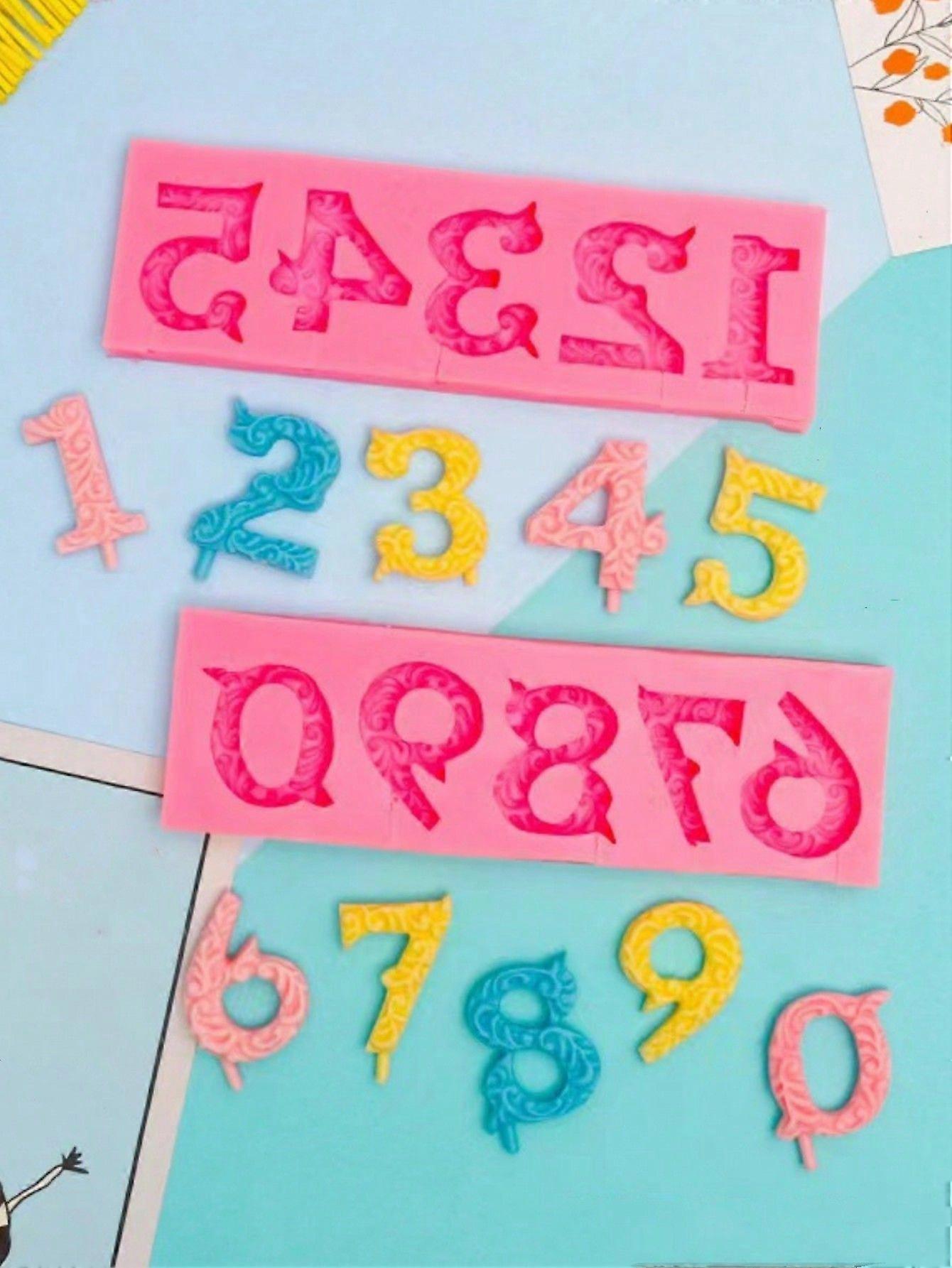 1pc 0 To 9 Number Shape Silicone Mold, DIY Number 0-9 Building Block Mold