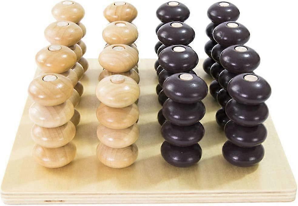 1 Set of 3D Four in a Row Wooden Strategy Game Connect Four Chess Educational Toy Thinking Game for 