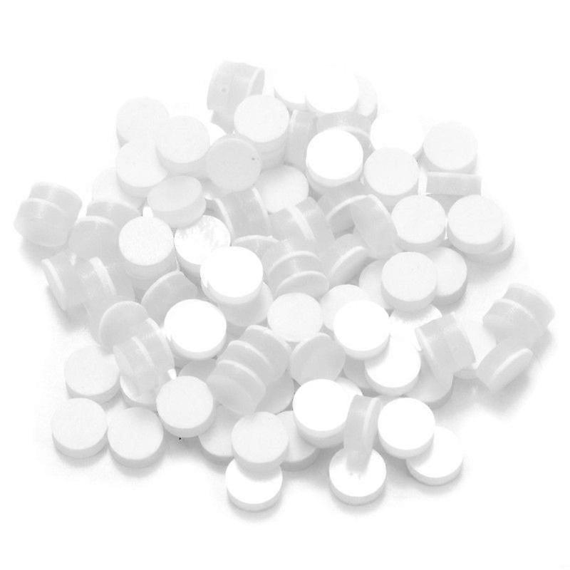 100 st. gitarrgreppbrädeinlägg halssida prickigt lysande material dia 6 mm