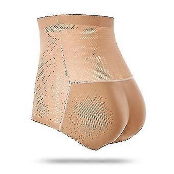 Naisten pehmustetut push up pikkuhousut Butt Lifter Shaper Fake Ass L High-waist 589beige