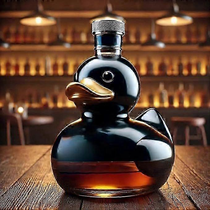 Śmieszna karafka do whisky, śmieszna butelka kaczki whisky, karafka do czerwonego wina, unikalny pojemnik na szkocką whisky, naczynia na wodę do whisky 10 * 7,6 cm Dekante do wina