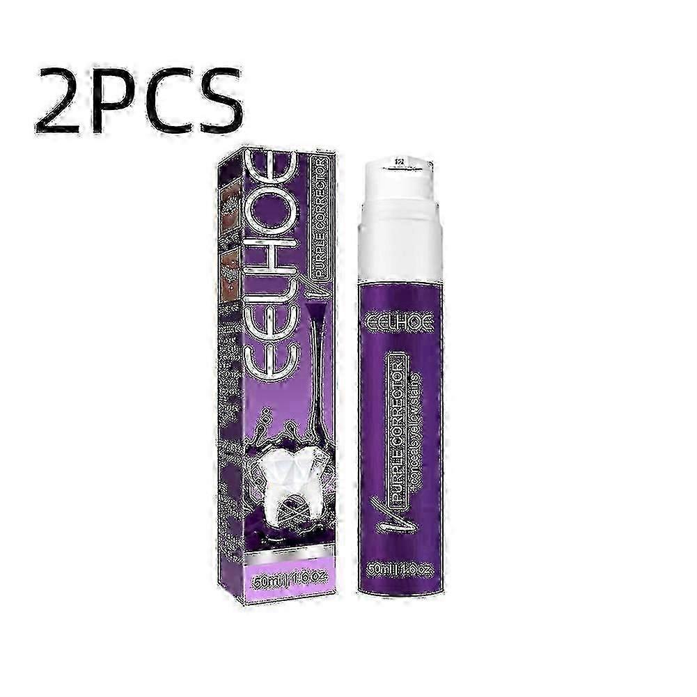 2pcs Eelhoe V34 Diente Blanqueador de Dientes Púrpura 50ml Tamaño A