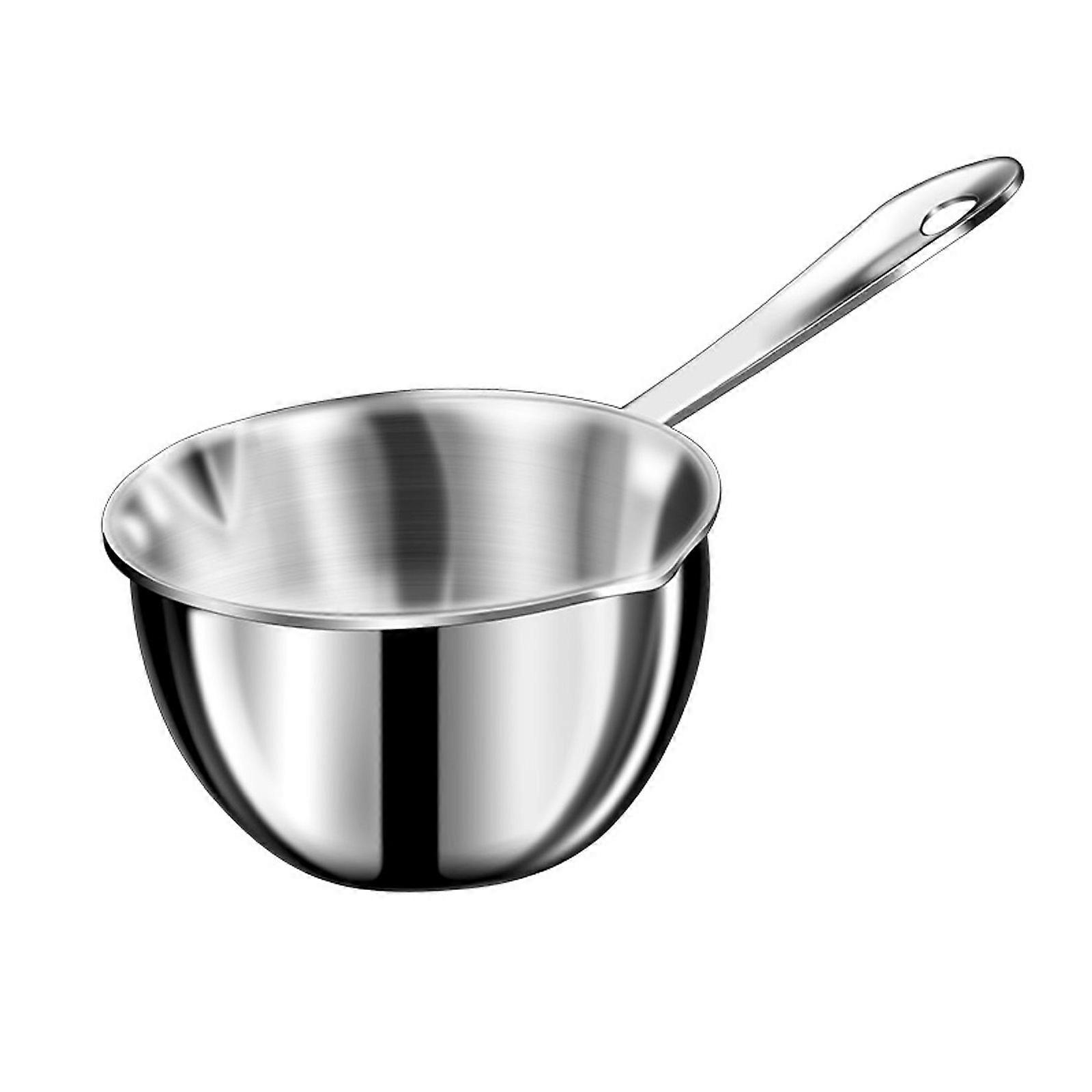 Portable Mini Soup Pot Two Side Spouts Cooking Saucepan Milk Butter Sauce Pan with Handle Stainless Steel Cookware