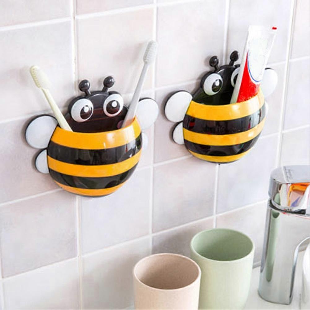 Wall-Mounted Suction Toothbrush Holder with Toothpaste Rack