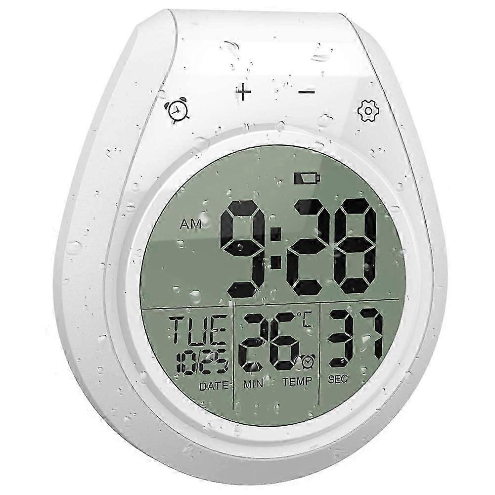Digital Shower Clock Waterproof, Bathroom Timer Clock, Digital Kitchen Wall Clock, LCD Display, 12/