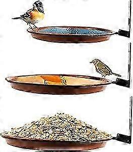 2 قطعة محطات تغذية الطيور البرية لوحة طعام معلقة حمام الطيور مصنوعة من البلاستيك مع حامل حائط ، جديد 100٪