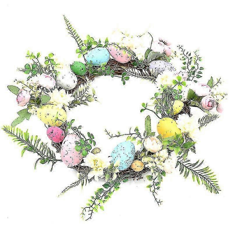 Simulation Easter Eggs Wreath Wall Hanging Door Hanging Decoration