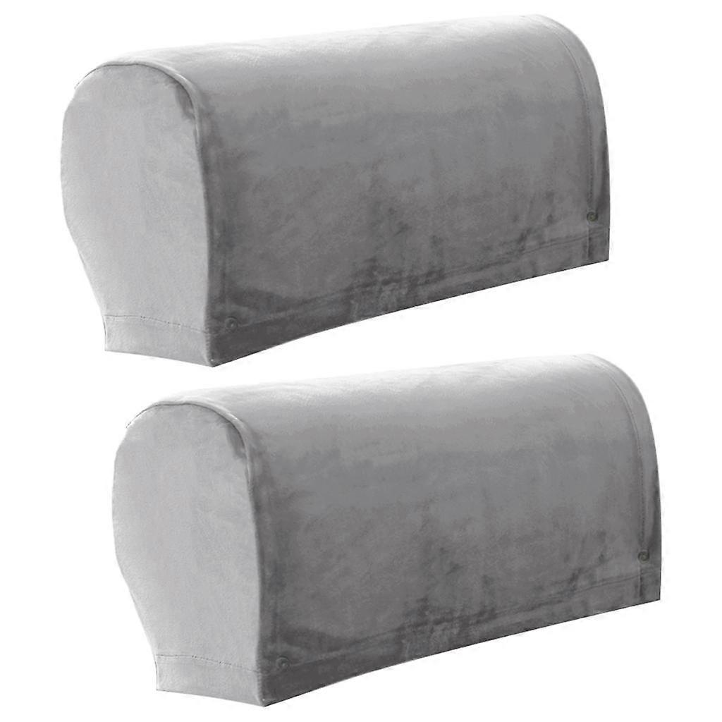 2pcs Thick Sofa Armrest Covers Polyester Solid Sofa Armchair Slipcovers Recliner