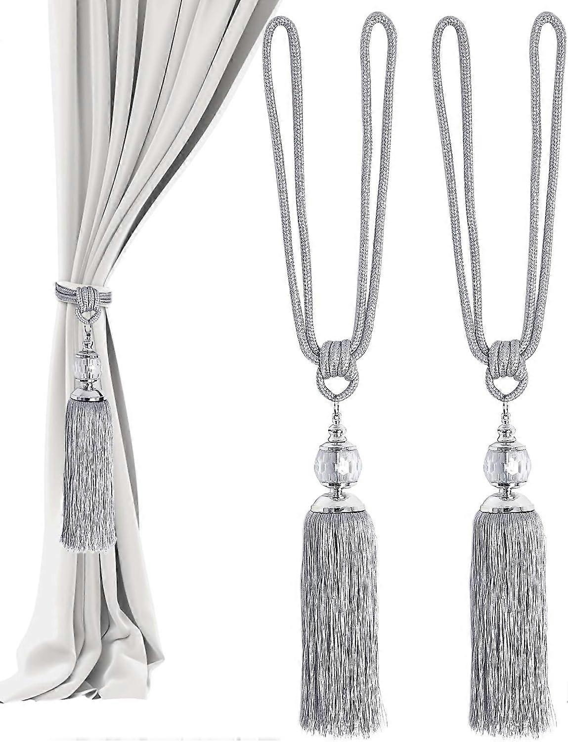 Curtain Holdback Decorative, Bohemian Macrame Drapery Curtain Ties For An Effortless Chic Look, Europe Style Crystal Curtain Beads Tassel, Easy to