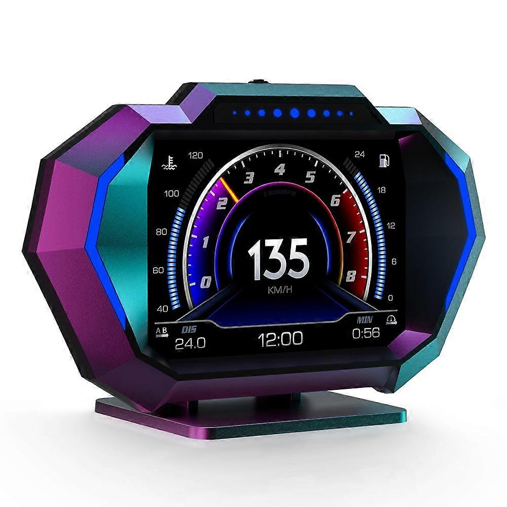 P24 Car Head Up Display OBD+GPS HUD On Board Computer Digital Speedometer with Ambient Light