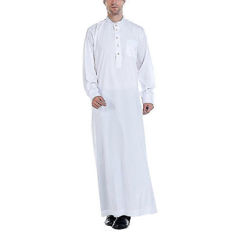Bărbați islamice musulmane Praying Dressing Robe Plain Kaftan seara rochie Thobe