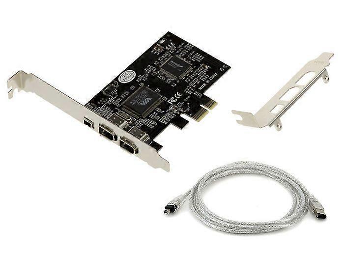 KALEA-INFORMATIQUE PCIe FireWire 400 IEEE1394a 3 porte CHIPSET VIA6308 og ASM1083 høj lav profil