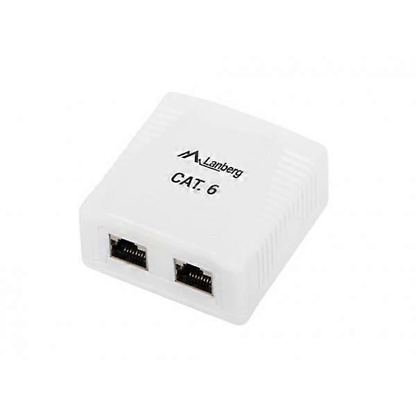 RJ45 Socket LANBERG OS6-0002-W - White - Single Socket - Plastic - Cable Category