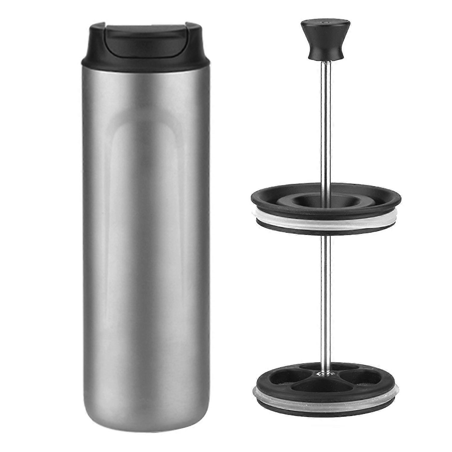 Portable Insulated French Press Coffee Maker Camping Coffee Makers with Double-Wall Titanium Constru
