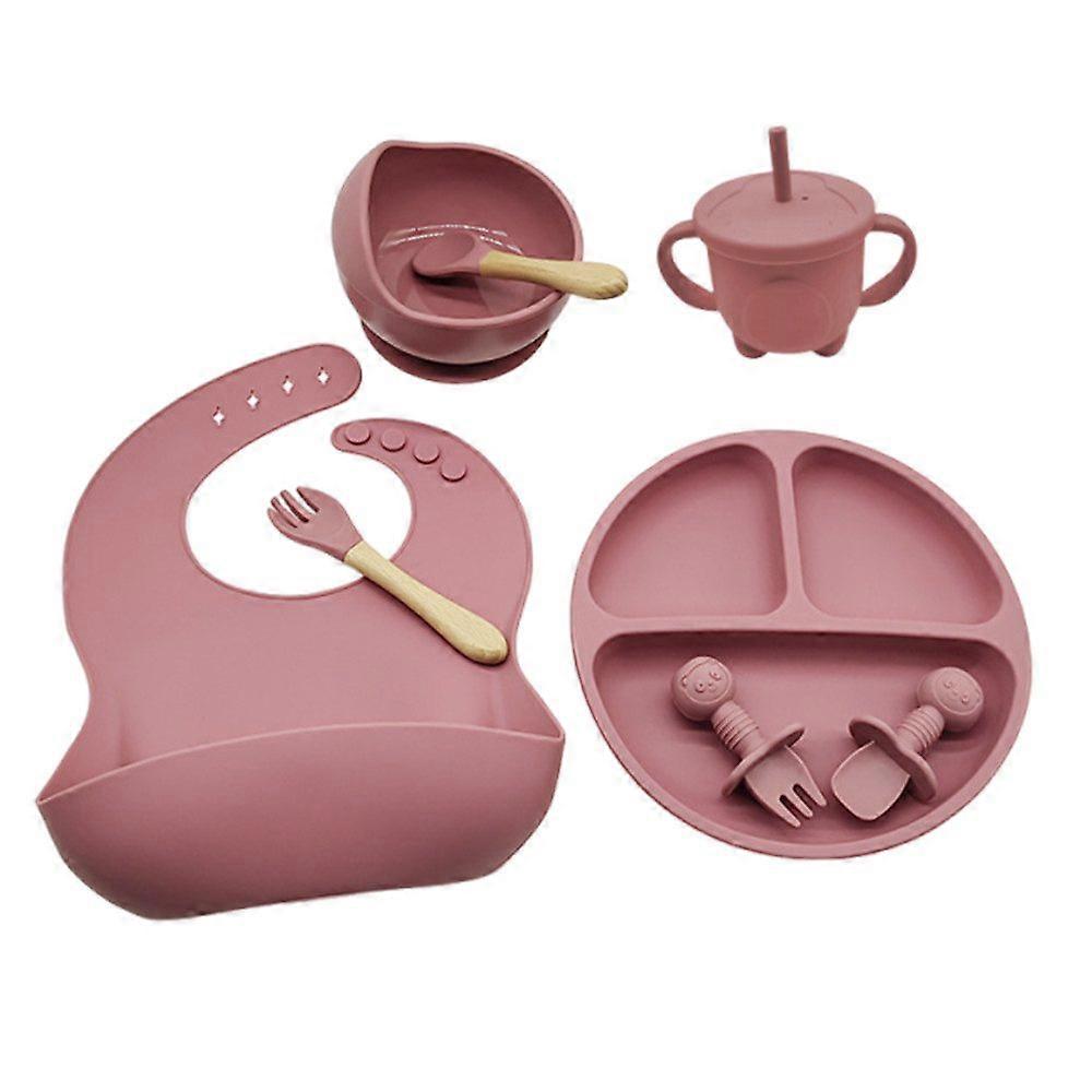 Children's tableware set silicone baby tableware set with suction cups set of 8 BPA-free