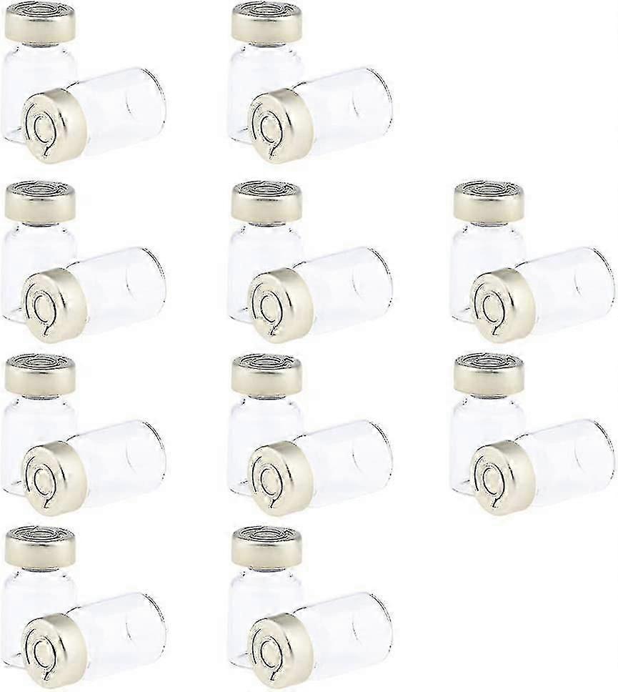 20pcs Empty Sterile Glass Sealed Vial Bottle Liquid Container - Clear, 10ml, Clear
