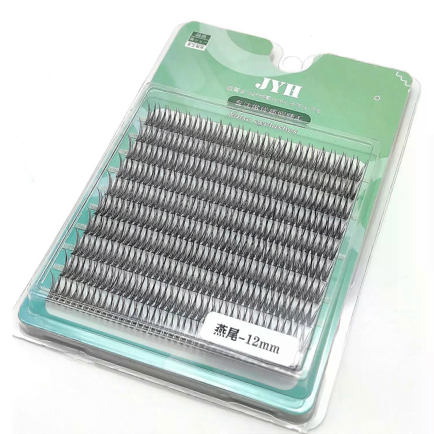 ADIYA 390PCS Faux-cils naturels en queue de poisson de haute qualité, extensions de cils en soie, queue d'aronde, maquillage