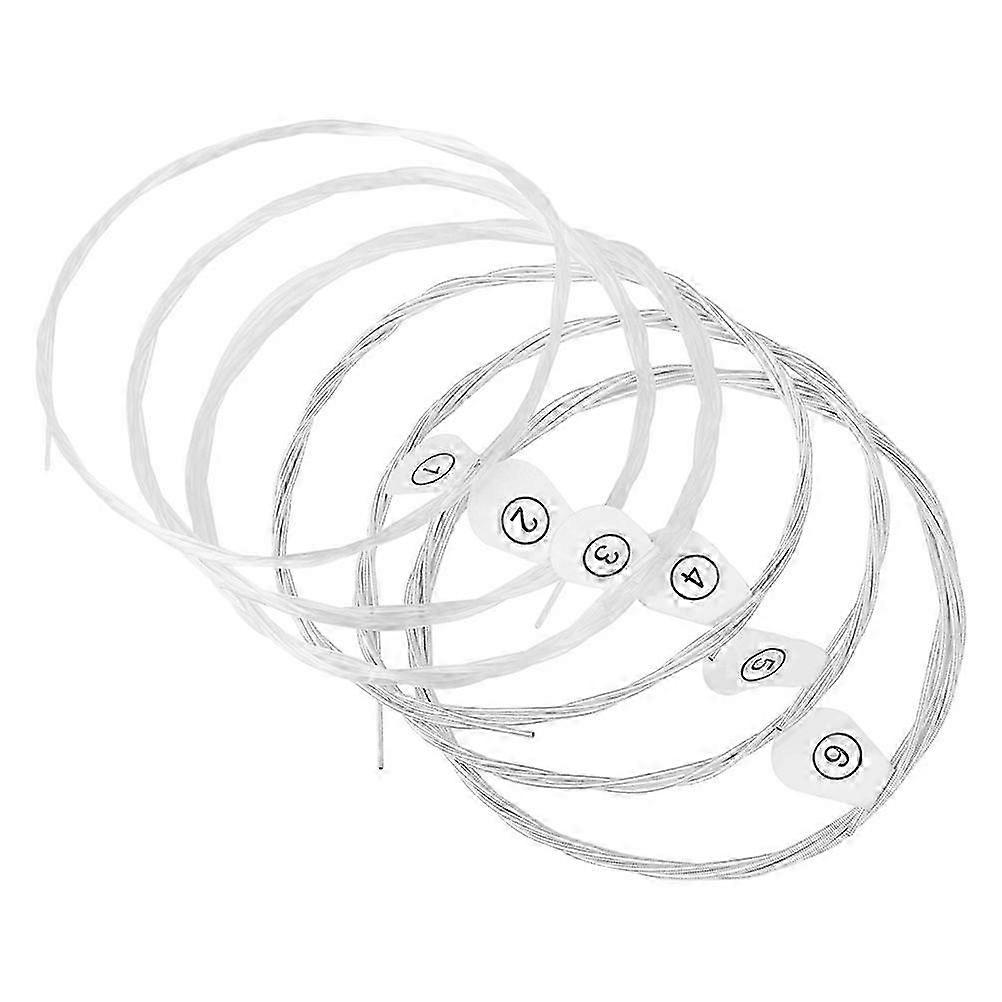 6Pcs Guitar Strings Wood Guitar Strings Silver Plated Copper Guitars String Guitar Replacement String Walkbee A-F