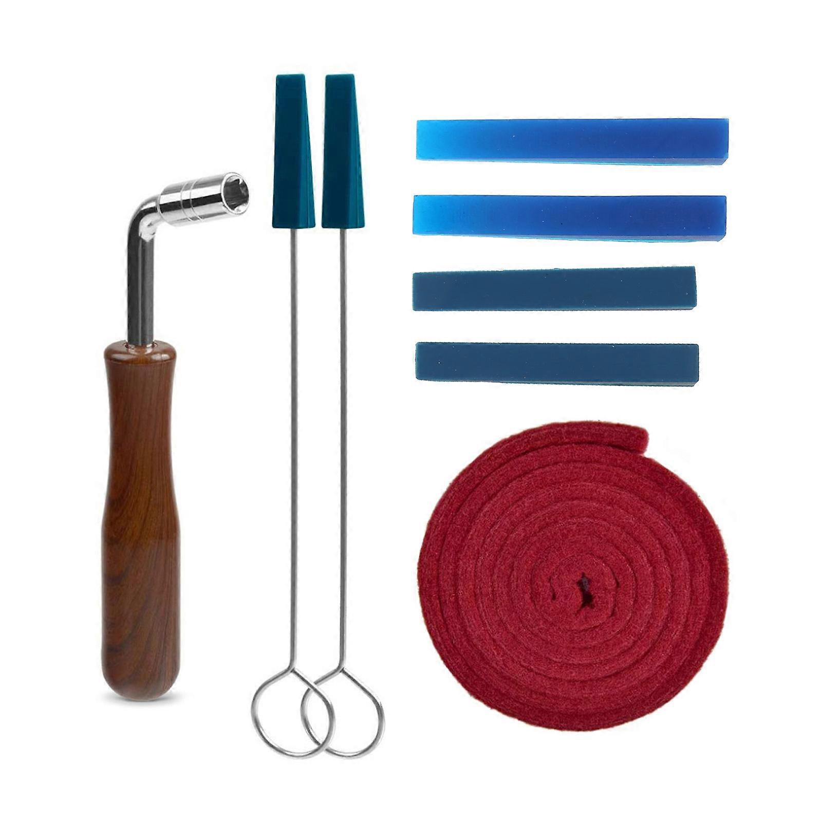 Piano Tuning Kit Piano Tuner Portable Piano Tuning Tools Incl Tuning Wrench Hammer Temperament Strip Mute Kit 8pcs/Set  Blue