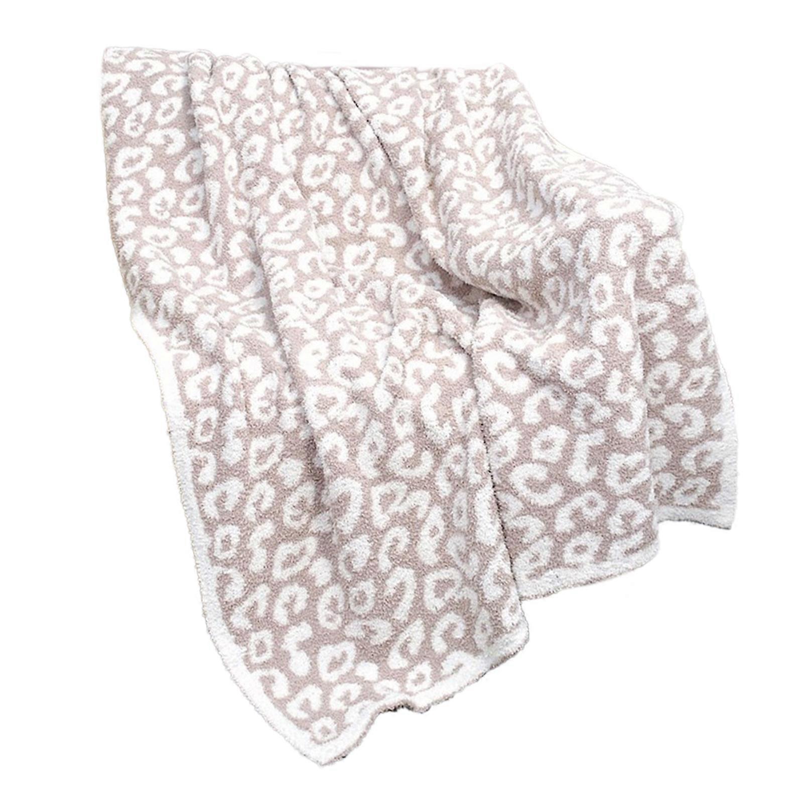 Soft Cashmeres Blankets Winter Warm Blankets for Bed Leopard Print Minks Throw Sofa Cover Bedspread 130 X 180cm khaki white